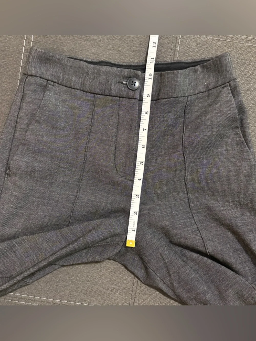EXPRESS High Waisted Seamed Ankle Pants in Dark Grey | Crop Trouser | Size 00R - Picture 12 of 13